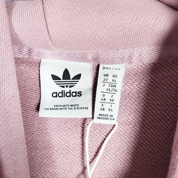 ADIDAS Originals Modern B-Ball Hoodie Crop logo play cropped NWT - Picture 4 of 6